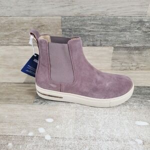 Birkenstock Bend Womens Boots Sz 5 Narrow Faded Purple Suede Chelsea Slip On